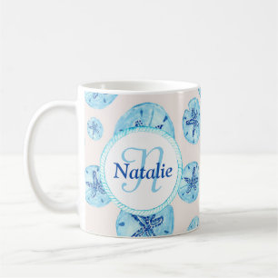 Taza De Café Nombre personalizado de la acuarela de color verde