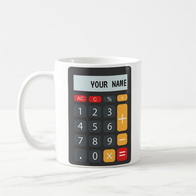 Taza De Café Nombre personalizado de la calculadora de matemáti (Izquierda)