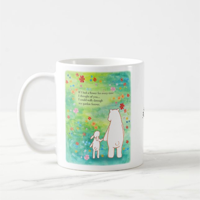 Taza De Café Nombre personalizado de la cita poética romántica  (Izquierda)
