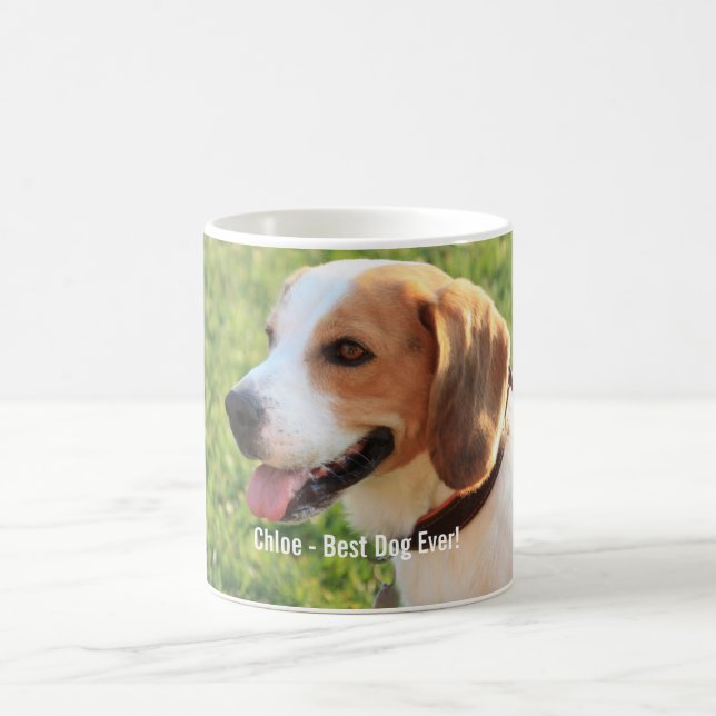 Taza De Café Nombre personalizado de la foto del perro del (Centro)