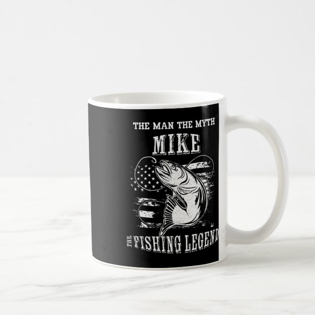 Taza De Café Nombre personalizado de la leyenda de pesca de Mik (Derecha)