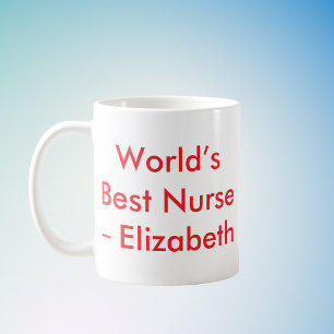 Taza De Café Nombre personalizado de la mejor enfermera del mun