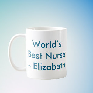 Taza De Café Nombre personalizado de la mejor enfermera del mun