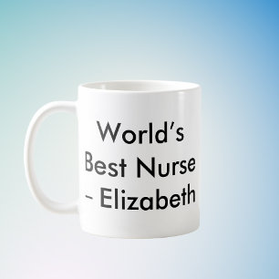 Taza De Café Nombre personalizado de la mejor enfermera del mun