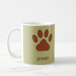 Taza De Café Nombre personalizado de la pepita de perro marrón