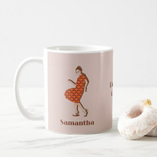 Taza De Café Nombre personalizado de la reina de baile retro Na
