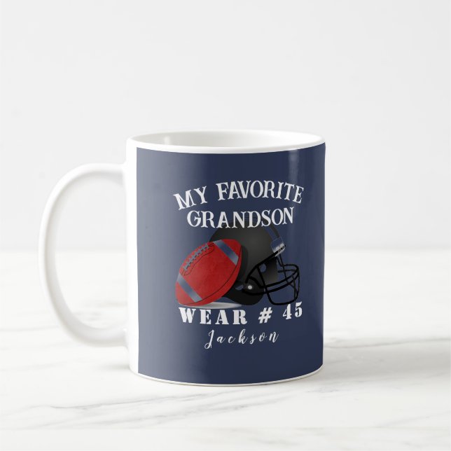 Taza De Café Nombre personalizado de los abuelos del fútbol dic (Izquierda)