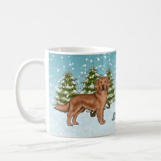 Taza De Café Nombre personalizado de los Navidades de perro de  (Izquierda)