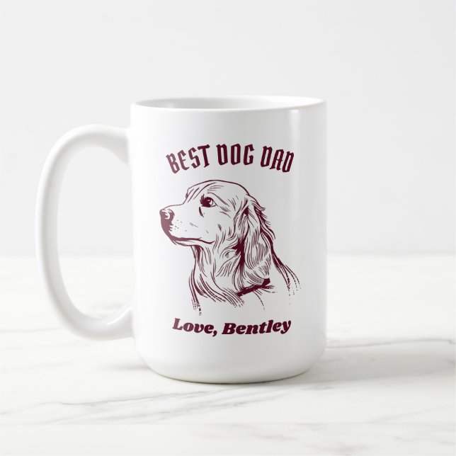 Taza De Café Nombre personalizado de mamá del perro recuperador (Izquierda)