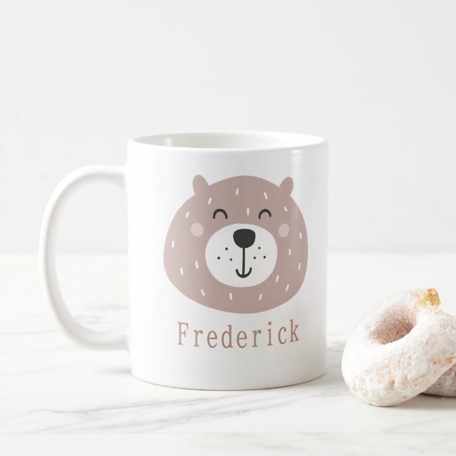 Taza De Café Nombre personalizado de niño con escáner de corte (Con donut)