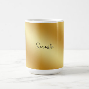 Taza De Café Nombre personalizado de oro