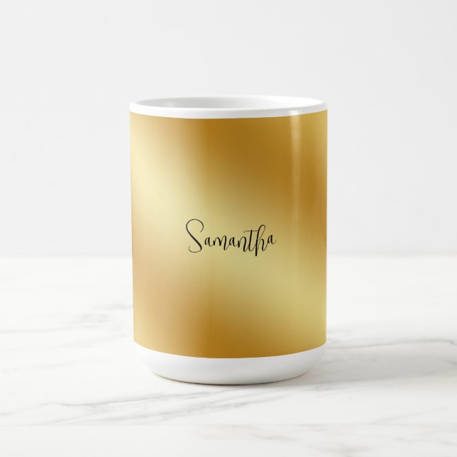 Taza De Café Nombre personalizado de oro (Centro)