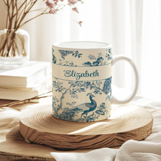 Taza De Café Nombre personalizado de paquetería de chaqueta azu