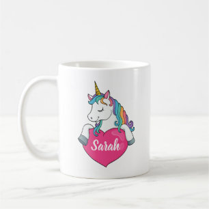 Taza De Café Nombre personalizado de unicornio