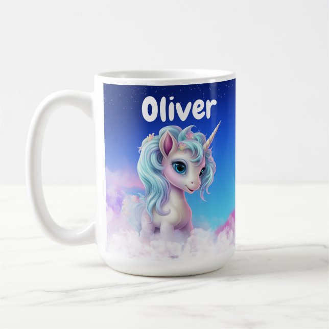 Taza De Café Nombre personalizado de unicornio mug (Izquierda)