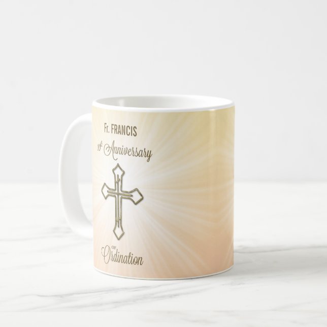 Taza De Café Nombre personalizado, décimo aniversario de la Ord (Anverso izquierdo)