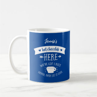 Taza De Café Nombre personalizado Deep Blue Hot Chocolate Mug