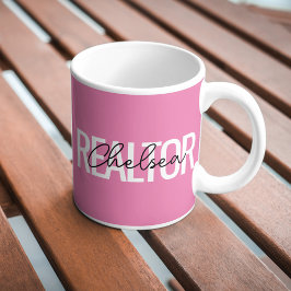Taza De Café Nombre personalizado del agente inmobiliario Realt