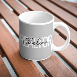 Taza De Café Nombre personalizado del agente inmobiliario Realt