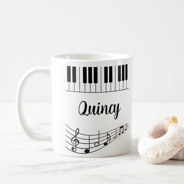 Taza De Café Nombre personalizado del amante de la música del t (Con donut)