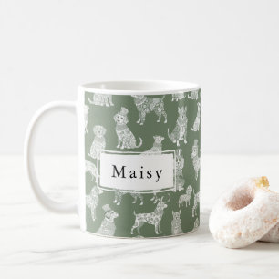 Taza De Café Nombre personalizado del amante del perro de estil