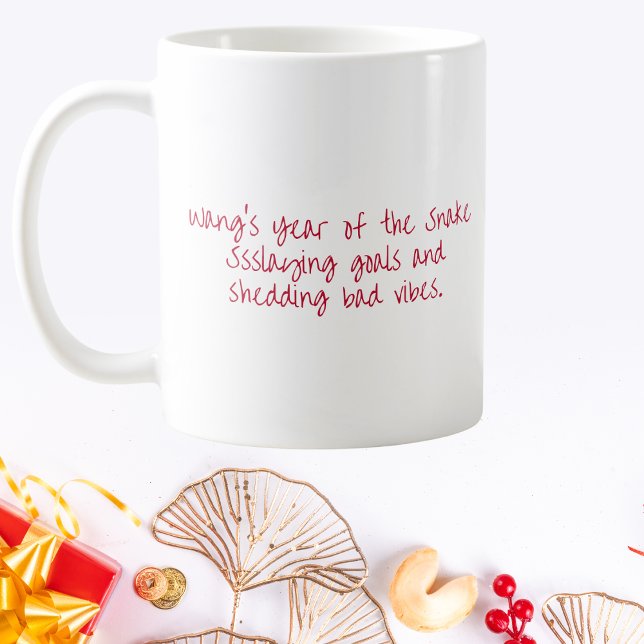 Taza De Café Nombre personalizado del año de la serpiente (Subido por el creador)