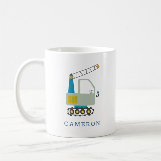 Taza De Café Nombre personalizado del arte del camión de elevac (Izquierda)