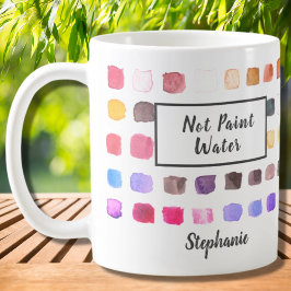 Taza De Café Nombre personalizado del artista de acuarela no pi