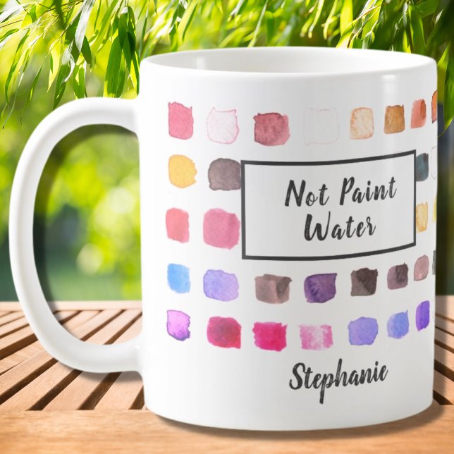 Taza De Café Nombre personalizado del artista de acuarela no pi (Subido por el creador)