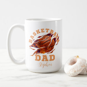 Taza De Café Nombre personalizado del baloncesto papá padre día
