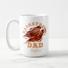 Taza De Café Nombre personalizado del baloncesto papá padre día