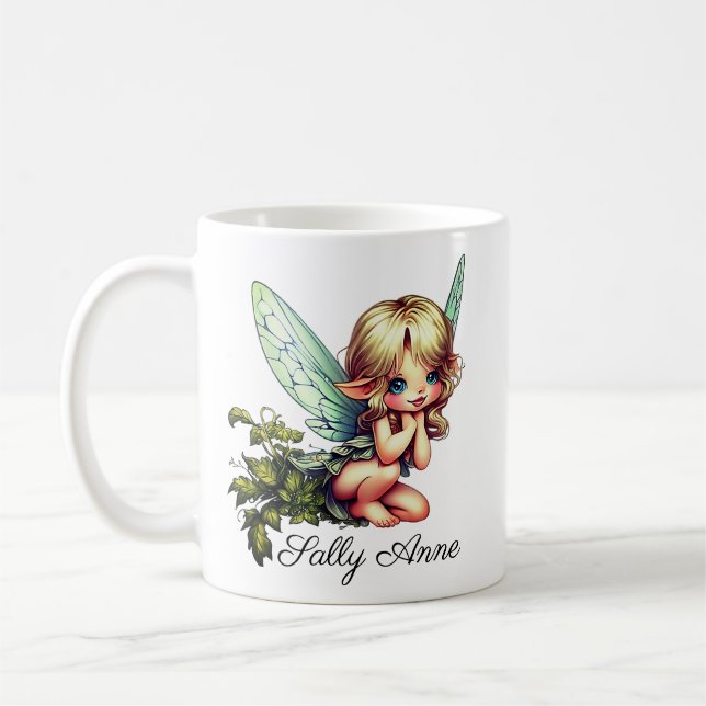 Taza De Café Nombre personalizado del Chica de hadas de jardín  (Izquierda)
