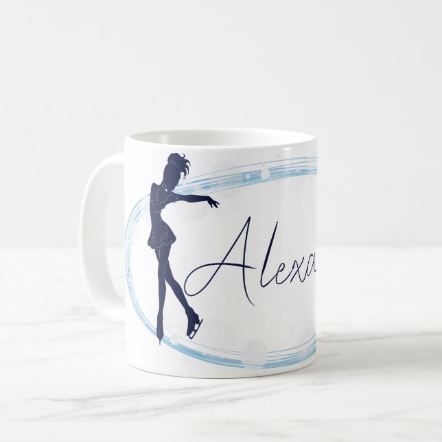 Taza De Café Nombre personalizado del Chica de patinaje artísti (Anverso izquierdo)