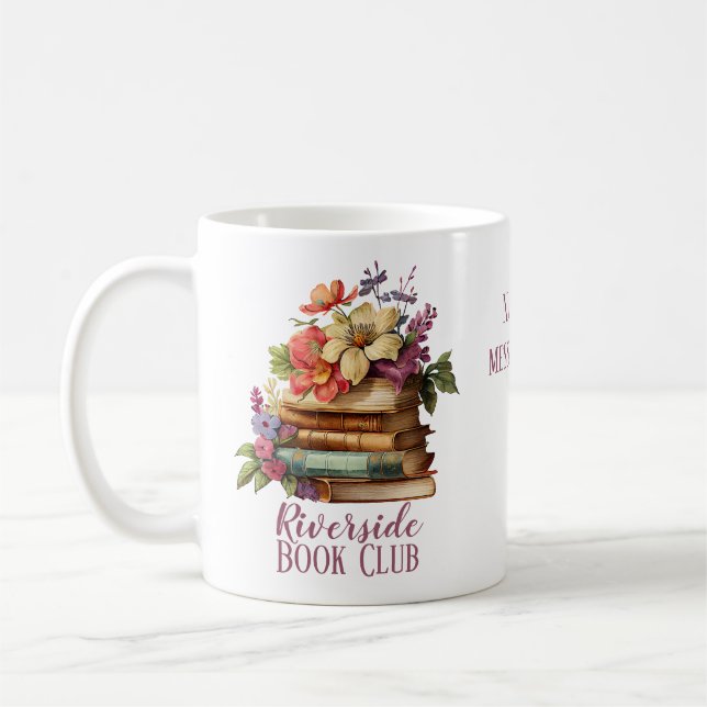 Taza De Café Nombre personalizado del club de libros (Izquierda)