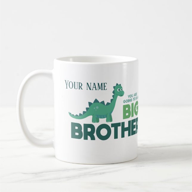 Taza De Café Nombre personalizado del hermano mayor invitación  (Izquierda)