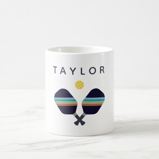 Taza De Café Nombre personalizado del jugador de bolas (Centro)