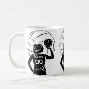 Taza De Café Nombre personalizado del jugador de voleibol perso