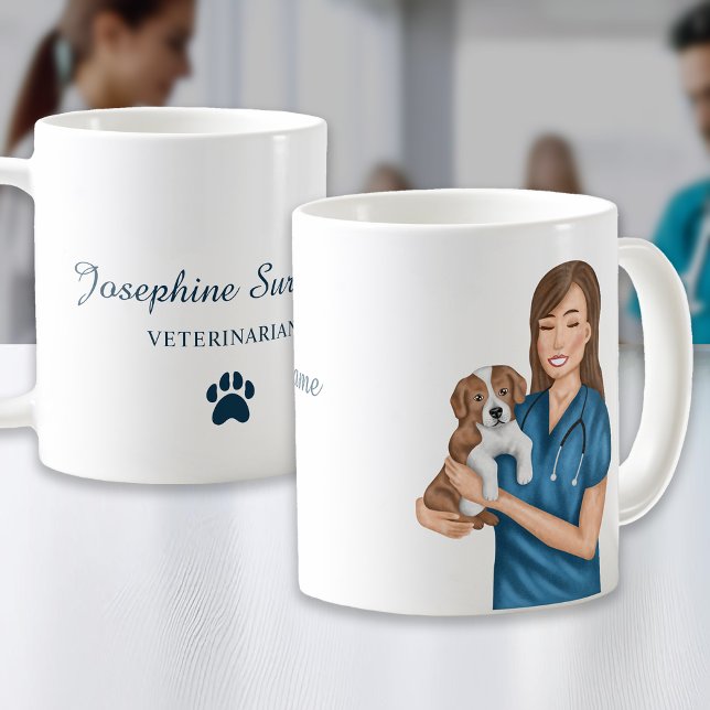 Taza De Café Nombre personalizado del Médico veterinario Vet Ho (Subido por el creador)