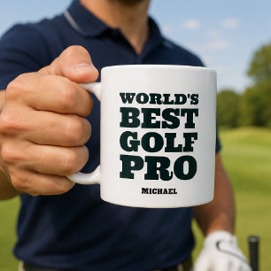 Taza De Café Nombre personalizado del mejor profesional de golf