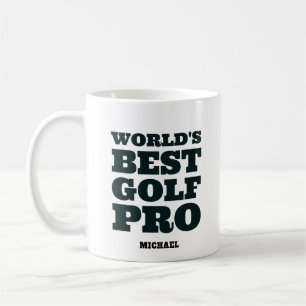 Taza De Café Nombre personalizado del mejor profesional de golf