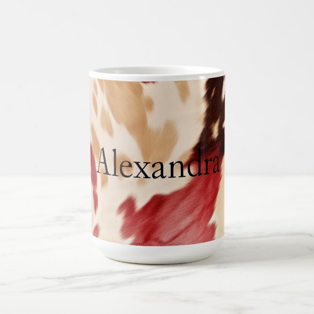 Taza De Café Nombre personalizado del Piel de vaca occidental r (Centro)