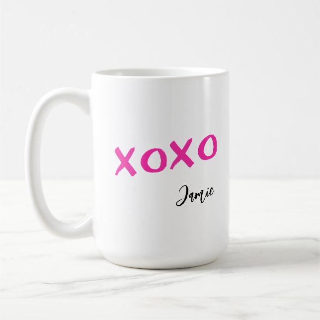 Taza De Café Nombre personalizado del pincel de pincel de Xoxo  (Izquierda)