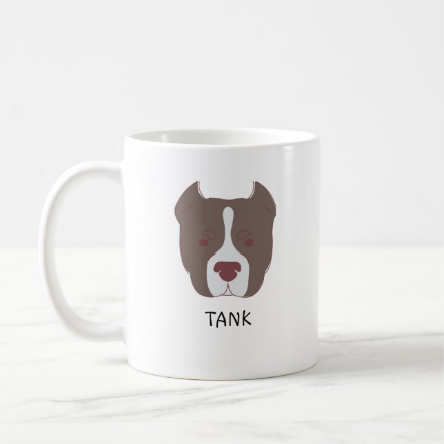 Taza De Café Nombre personalizado del regalo de perro de machet (Izquierda)