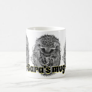 Taza De Café Nombre personalizado durmiendo hedgehog combo café