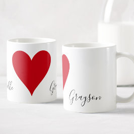 Taza De Café Nombre personalizado El día de San Valentín Pareja