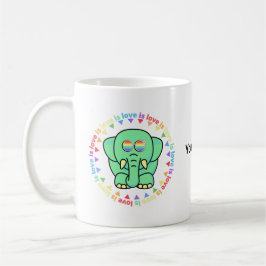 Taza De Café Nombre personalizado Elefante elefante LGBTQ Orgul