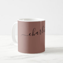 Nombre personalizado elegante de color castaño osc