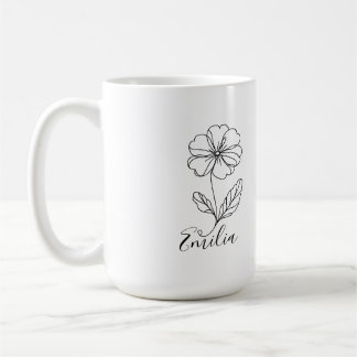 Taza De Café Nombre personalizado Febrero primrose Nacimiento F