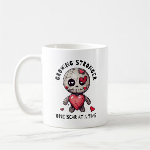 Taza De Café Nombre personalizado Fecha de Voodoo Doll Scar