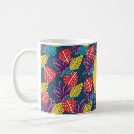 Taza De Café Nombre personalizado floral tropical divertido col